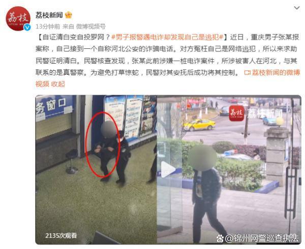 男子报警遇“电诈”却发现自己是逃犯